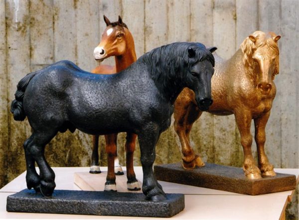 Noriker Pferde aus Bronze